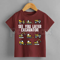 See You Later Excavator Graphic T-Shirt – Funny Construction Kids Cotton Tee
