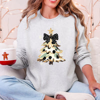 Christmas Camo Tree Santa Coquette Ribbon Festive Retro Cozy Graphic Seasonal Sweatshirt