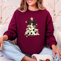 Christmas Camo Tree Santa Coquette Ribbon Festive Retro Cozy Graphic Seasonal Sweatshirt
