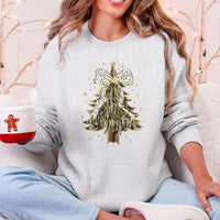 Christmas Camo Tree With Ribbon Bows Santa Ornament Pattern Holiday Season Decor Graphic Sweatshirt