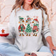 Christmas Geese Festive Holiday Illustration Vintage Retro Cozy Winter Scene Sweatshirt