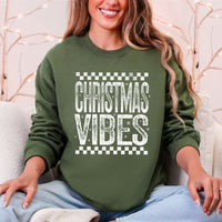 Christmas Vibes Retro Vintage Festive Cozy Holiday Spirit Graphic Premium Sweatshirt