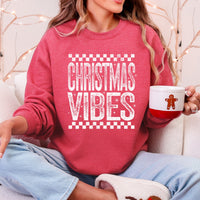 Christmas Vibes Retro Vintage Festive Cozy Holiday Spirit Graphic Premium Sweatshirt