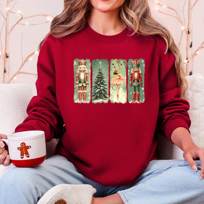 Christmas Nutcracker Ballet Vintage Snow Scene With Retro Typography Art Limited Edition Sweatshirt