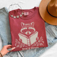 Feral & Literate Raccoon Comfort Colors - Book Lover Tee
