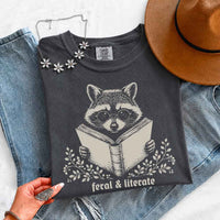 Feral & Literate Raccoon Comfort Colors - Book Lover Tee