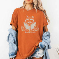 Feral & Literate Raccoon Comfort Colors - Book Lover Tee