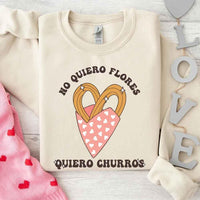 No Quiero Flores Valentine Sweatshirt - Cute Churros Valentine Day's Sweater