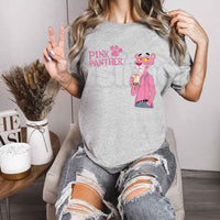 Pink Panther Bubble Tea Graphic T-Shirt – Cute Boba Cartoon Unisex Cotton Tee