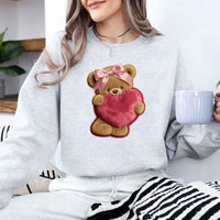 Plush Teddy Valentine Sweatshirt – Furry Look 3D Print Sweater