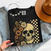 Skull & Flowers Firefly Comfort Colors T-Shirt | Halloween Graphic Tee