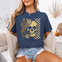 Skull & Flowers Firefly Comfort Colors T-Shirt | Halloween Graphic Tee
